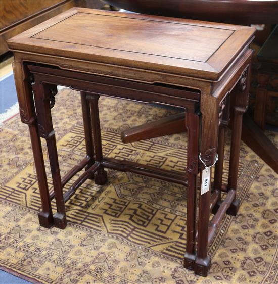 A nest of two Chinese hardwood tables W.61cm